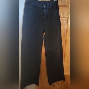 Balck wide leg jeans pants size 8